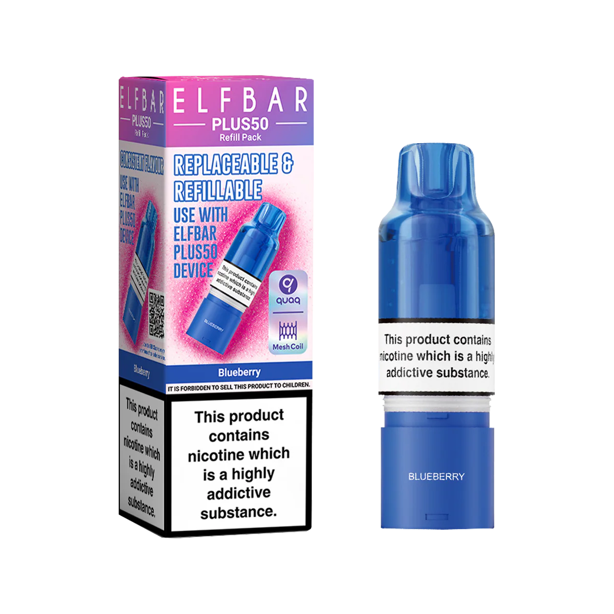 Blueberry ElfBar Plus 50 Refill Pack