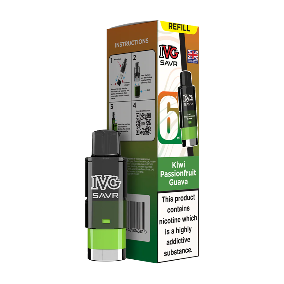 Kiwi Passionfruit Guava IVG SAVR Refill Pack
