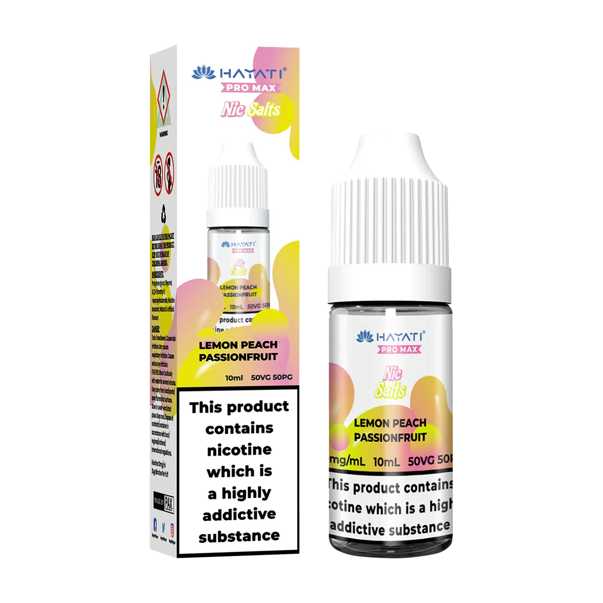 Lemon Peach Passionfruit Nic Salt by Hayati Pro Max 10ml