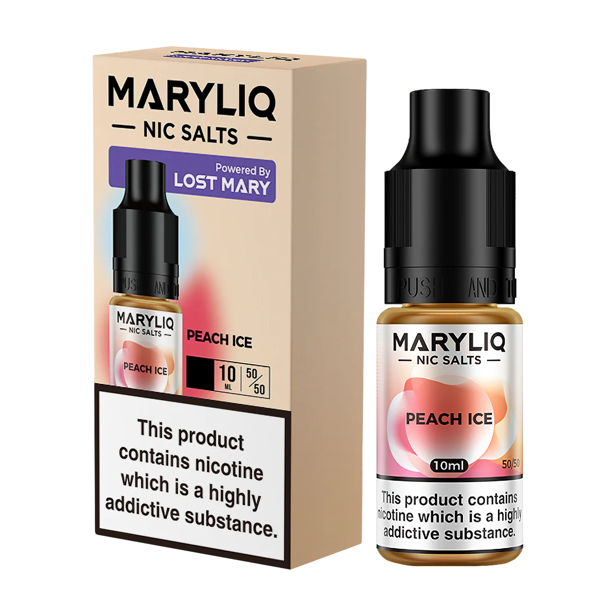 Peach Ice Maryliq Nic Salt by Lost Mary