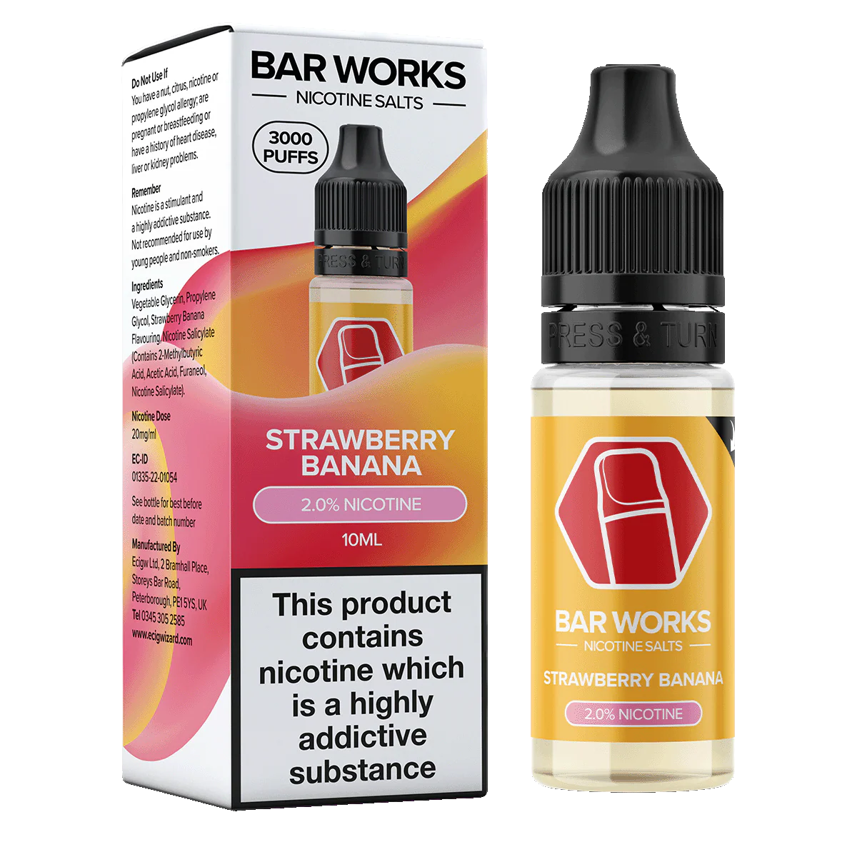 Strawberry Banana Nic Salt by Bar Works - 10ml - Image 3